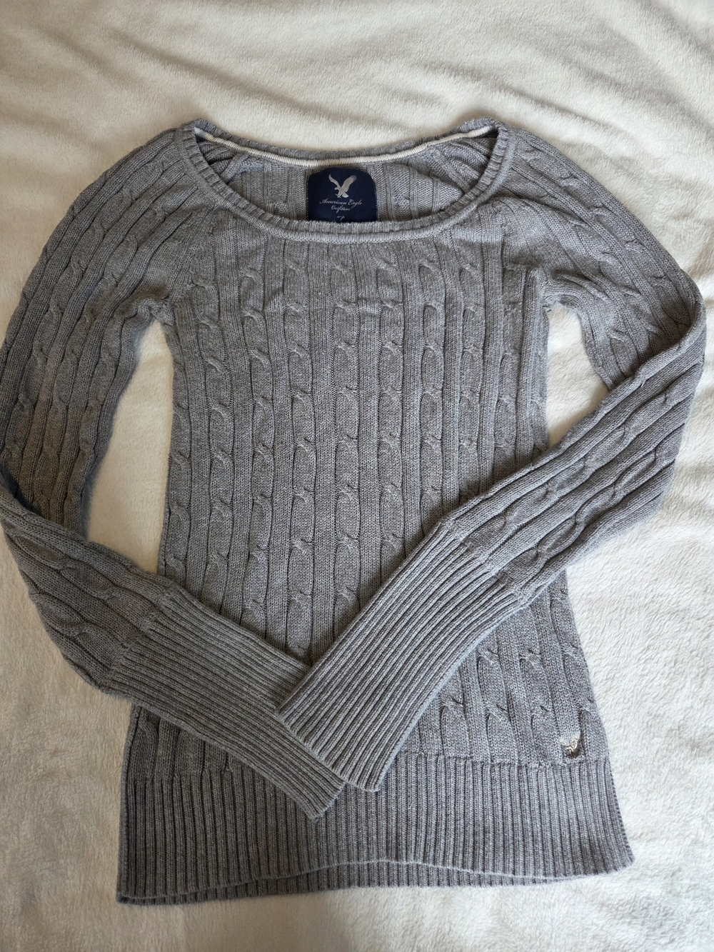 American Eagle Outfitters Vintage Women's Gray Cable Knit Sweater